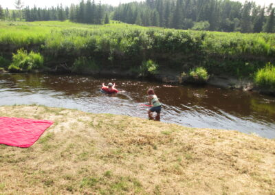 swimming in the creek